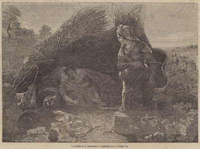 Een hut in een wijngaard door Thomas Uwins